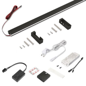 Kit barre de penderie Luxe LED Neonlynx 900 mm - noir texturé - détecteur RF Smart 2700 K