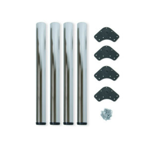 Kit de 4 pieds réglables pour table D. 60 x 710 mm en acier peint nickel satiné