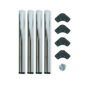 Kit de 4 pieds réglables pour table D. 60 x 830 mm en acier peint nickel satiné