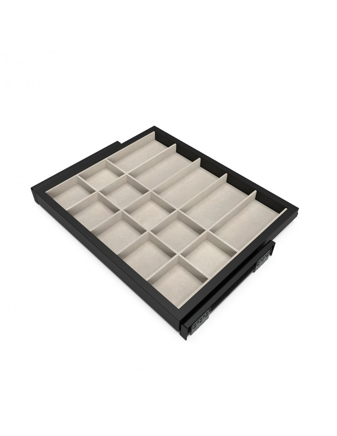 Kit de organiser de cadre de tiroir et de glissière - Noir texturé et Gris pierre