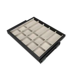 Kit de plateau 3 paniers d'organisation pour armoires - Gris pierre