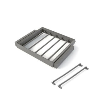 Kit de porte-pantalon à 7tringles et rack ajustable Quartz pour armoires -  glissières extension totale et à fermeture douce -