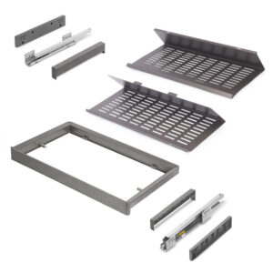 Kit de range-chaussures extractible pour armoires Quartz -  réglable -  module 700mm -  Acier -  aluminium et plastique -  Titan