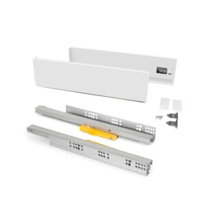 Kit de rangement de chaussures en métal et cadre - coulisses à fermeture souple pour armoire- module 900mm- Gris pierre