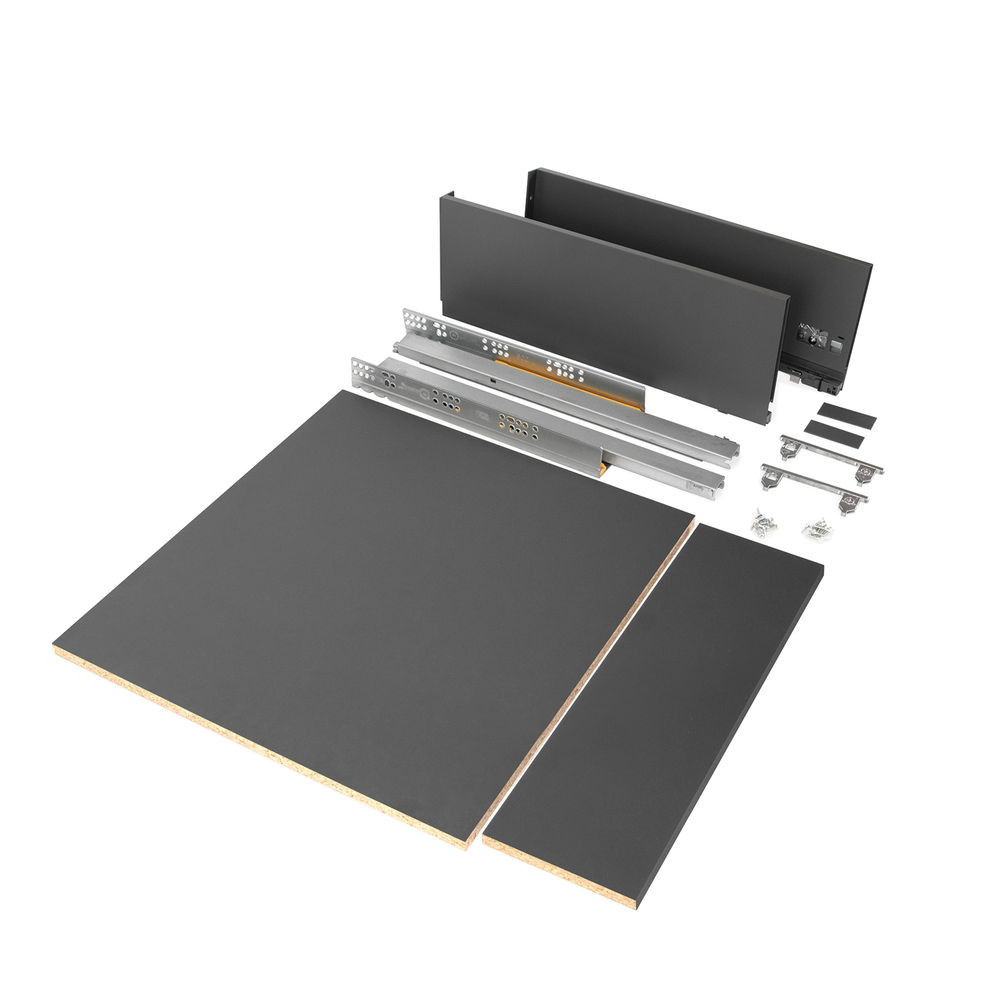 Kit de tiroir pour cuisine et salle de bain Vertex, panneaux inclus, H 178 x M 600, Gris
