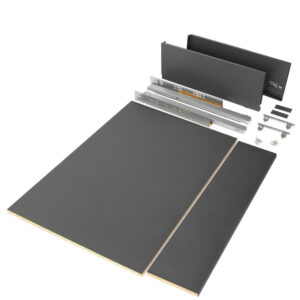 Kit de tiroir pour cuisine et salle de bain Vertex, panneaux inclus, H 178 x M 900, Gris