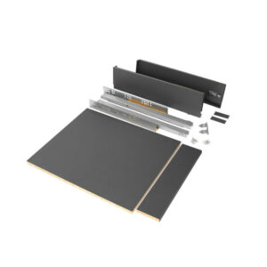 Kit de tiroir pour cuisine et salle de bain Vertex - panneaux inclus, H 93 x M 450, Gris