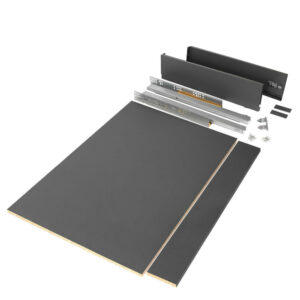 Kit de tiroir pour cuisine et salle de bain Vertex - panneaux inclus, H 93 x M 900, Gris