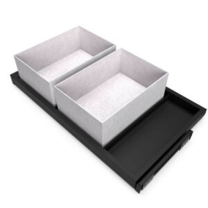 Kit de tray- 2 paniers d'organisation cadre de roulement soft close pour armoires- module 800mm- Noir texturé
