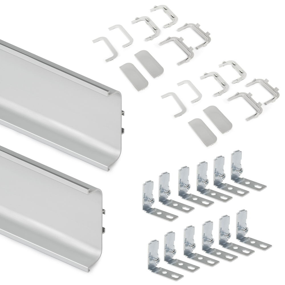 Kit Gola à profil central pour meubles de cuisine, Anodisé mat