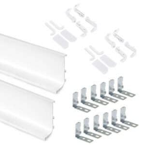 Kit Gola de profil supérieur pour meubles de cuisine, Peint en blanc