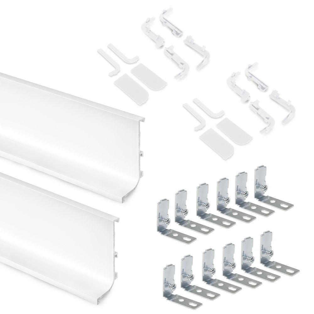 Kit Gola de profil supérieur pour meubles de cuisine, Peint en blanc