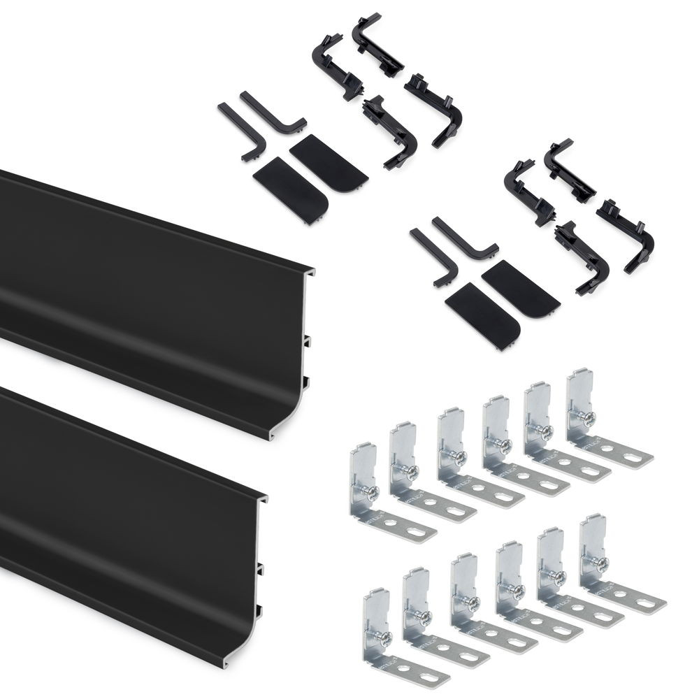 Kit Gola de profil supérieur pour meubles de cuisine, Peint en noir