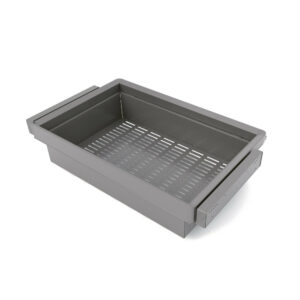Kit panier métallique et rack ajustable Quartz pour armoires - glissières extension totale et à fermeture douce - Module 80cm