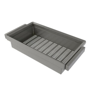 Kit panier métallique et rack ajustable Quartz pour armoires -  glissières extension totale et à fermeture douce -  Module 90cm