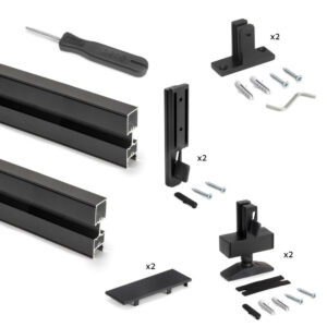 Kit structure modulaire Zero pour ferrures et profils, montage sol et mur, double