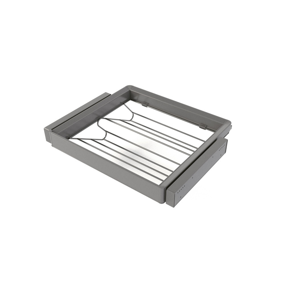 Kit tiroir à chaussures et rack ajustable Quartz pour armoires - glissières extension totale et à fermeture douce - Module 60c
