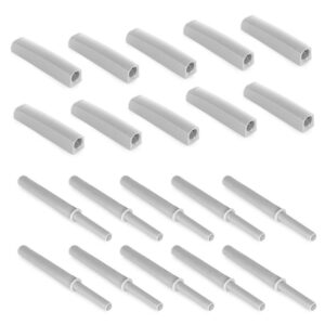 Lot de 10 fermes-porte Push Lite à visser sur l'armoire avec réglage, Plastique gris