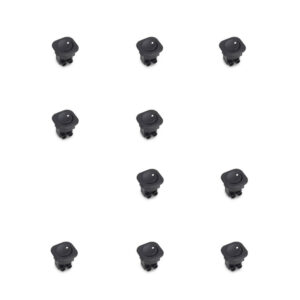 Lot de 10 interrupteurs à encastrer D21x21 - Plastique - Noir