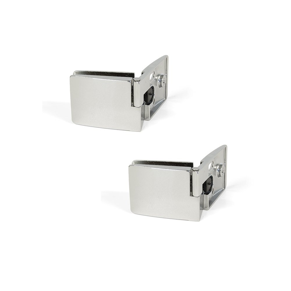 Lot de 2 charnières pour portes en verre intérieures central finition chromée