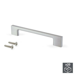 Lot de 20 poignées Montreal en zamak finition nickel satiné avec entraxe 128 mm