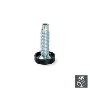 Lot de 20 Vérnis circulaire M10 pour pied de meuble D. 23 à réglage intérieur H 46 mm