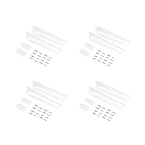 Lot de 4 étagères avec consoles et plaques de fixation murale Jagmet - longueur 230mm - Acier - Peint en blanc