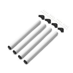 Lot de 4 pieds de table -  diamètre 60mm -  H 830mm -  Acier -  Peint en blanc