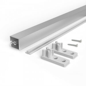 Lot de 4 traverses de meubles de cuisine Albeam- accessoires à visser- Aluminium et Plastique- Anodisé mat