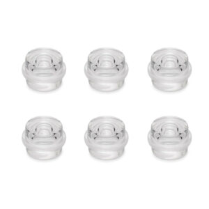 Lot de 6 butées de porte cylindriques adhésives - fixation au sol - Plastique - Transparent