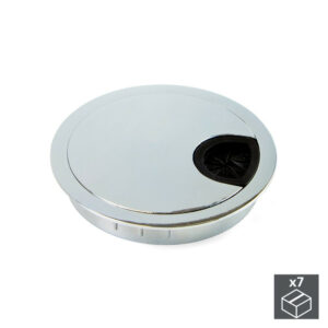 Lot de 7 passe-câbles Circum D. 80 mm à encastrer en zamak finition chromé