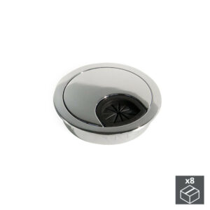 Lot de 8 passe-câbles Circum D. 60 mm à encastrer en zamak finition chromé