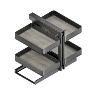 Meuble d'angle articulé Harmony pour les meubles de cuisine -  Droite/Gauche -  Acier et Bois -  Gris anthracite