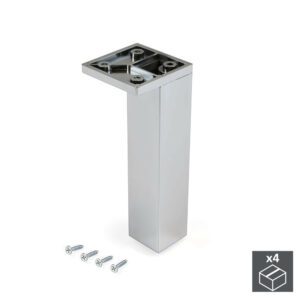 Pied pour meubles Smartfeet 1, réglable, Plastique, H 140 mm Coin, Chromé