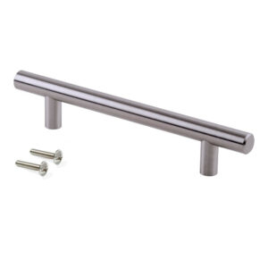 Poignée pour meuble Orlando D. 12 mm en acier finition nickel satiné avec entraxe 384 mm