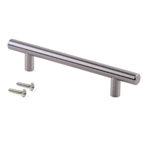 Poignée pour meuble Orlando D. 12 mm en acier finition nickel satiné avec entraxe 448 mm