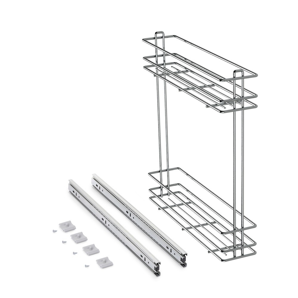 Porte-bouteilles latéral extractible SupraMax - fermeture amortie- Chromé- Acier