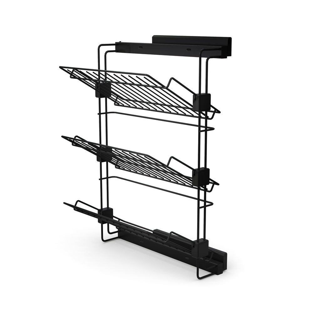 Porte-chaussures latéral coulissant pour placards et dressing Hack, Droite, noir