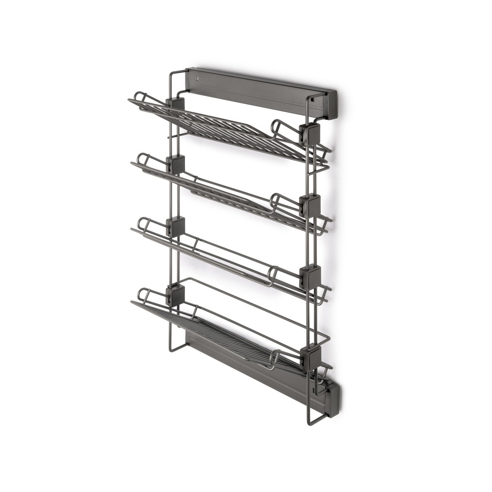 Porte-chaussures latéral coulissant pour placards et dressing Quartz - Droite - Acier - Titane