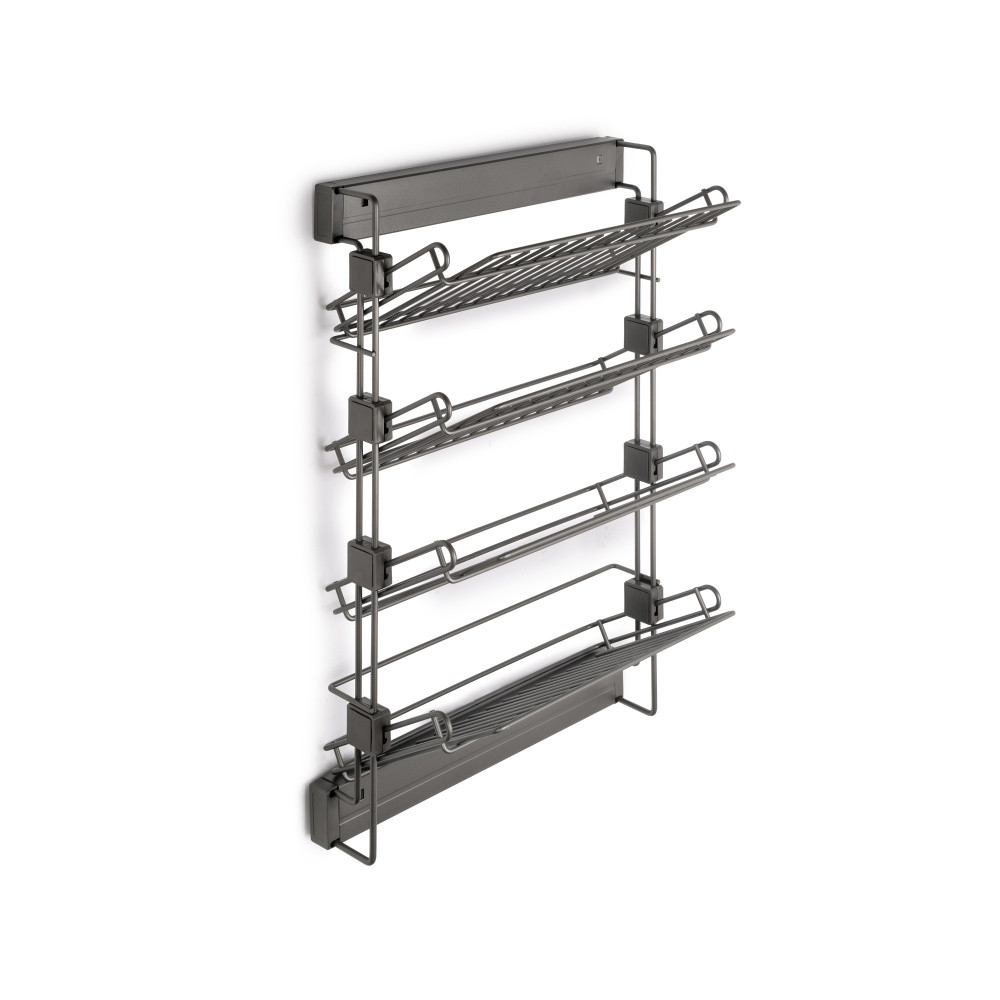 Porte-chaussures latéral coulissant pour placards et dressing Quartz - Gauche - Acier - Titane