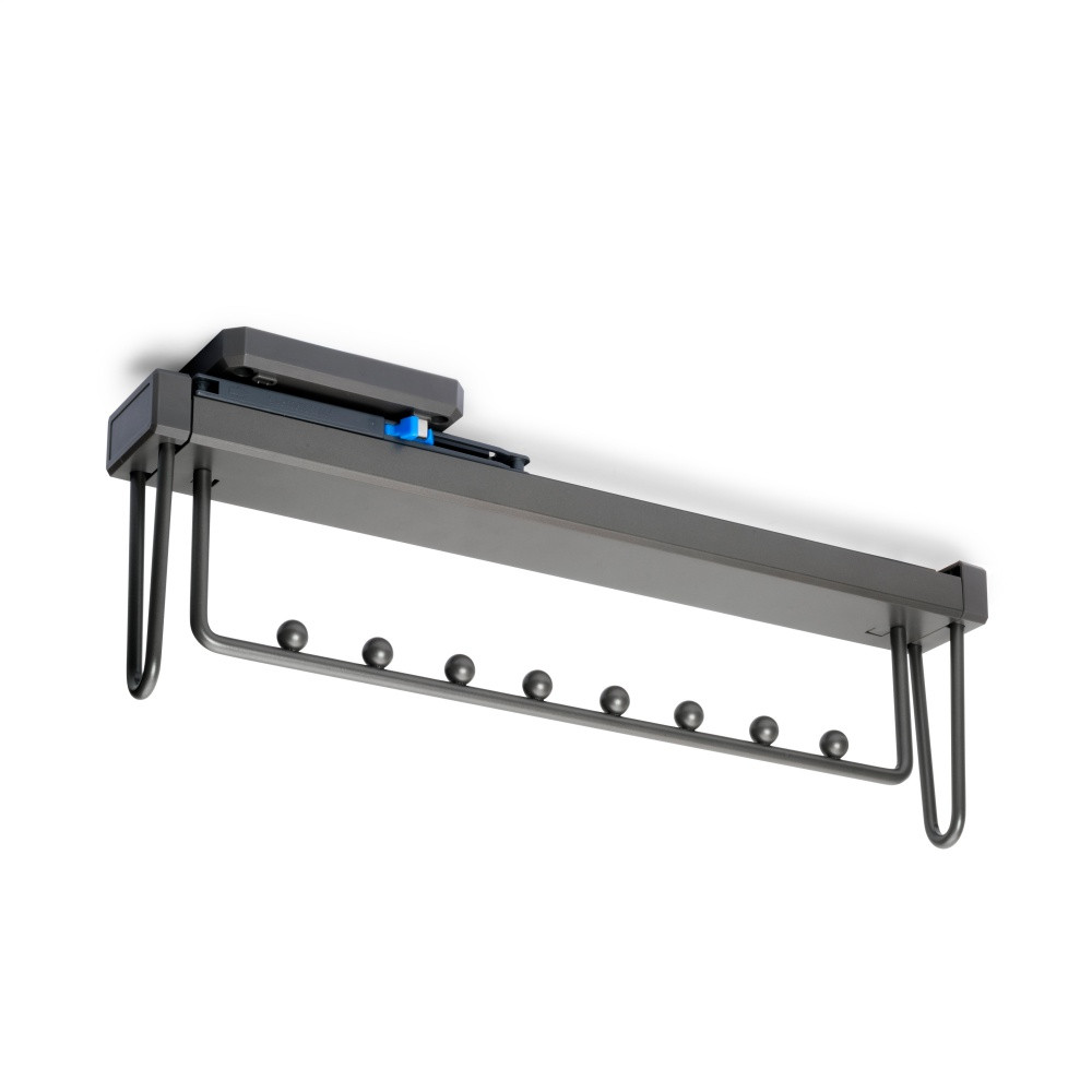 Porte-vêtements extractible Quartz pour armoire - Plastique et Aluminium - Titane
