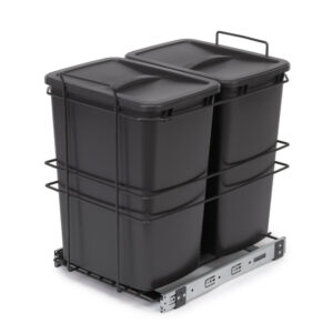poubelle de recyclage pour montage inférieur et extraction manuelle pour meuble de cuisine Recycle 2x35litres -  Plastique gris