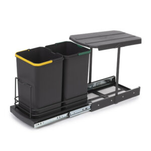 poubelle de recyclage pour montage inférieur et extraction manuelle/automatique pour meuble de cuisine Recycle 2x12litres -  Pla