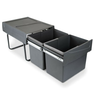Poubelles de recyclage pour la cuisine, 2 x 15 L, fixation inférieure manuel