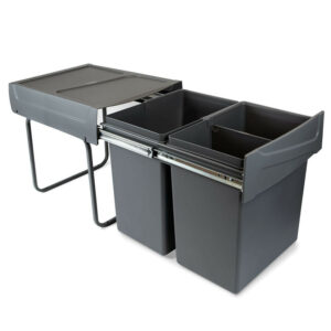 Poubelles de recyclage Recycle pour la cuisine, 2 x20 L, fixation inférieure manuel