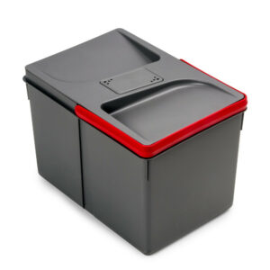 Poubelles pour tiroir de cuisine Recycle avec couvercle anti-odeurs - Hauteur 216mm - 1x12litres - Plastique gris anthracite