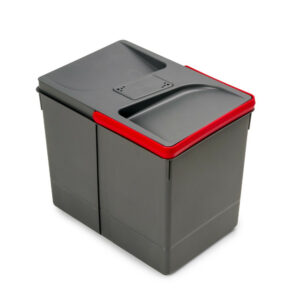 Poubelles pour tiroir de cuisine Recycle avec couvercle anti-odeurs - Hauteur 266 - 1x15litres - Plastique Gris antracite