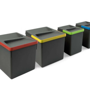 Poubelles pour tiroir de cuisine Recycle, Hauteur 216, 2x12 litres + 2x6 litres