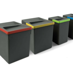 Poubelles pour tiroir de cuisine Recycle, Hauteur 266, 2x15 litres + 2x7 litres