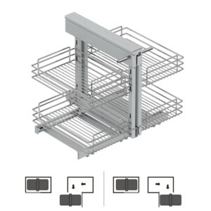 Système d'angle extractible pour meuble de cuisine Suprastar -  acier -  chrome
